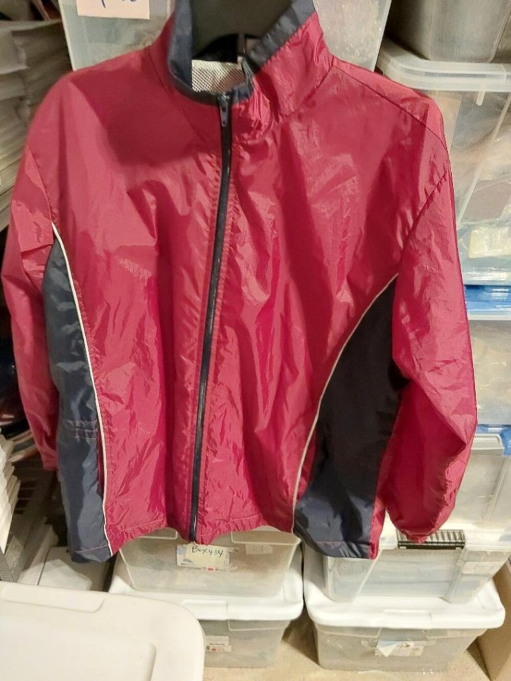 Vintage 90s MTA PRO Windbreaker Jacket Burgundy Sz M